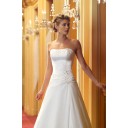 Vintage|Zeitlos Kirche Perlenstickerei A Linie|Prinzessin Satin A-Linie Brautkleid