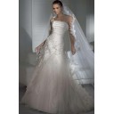 Kirche Kapelle Schleppe A Linie|Prinzessin Weiß Organza A-Linie Brautkleid