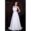 Herbst Garten|Outdoor Ärmellos A Linie|Prinzessin Satin Duchesse-Linie Brautkleid
