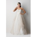 Sommer Kirche Hohe|Imperium A Linie|Prinzessin Tüll A-Linie Brautkleid