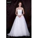 Amazing Herbst Zielort Bateau Organza Etui-linie Brautkleid