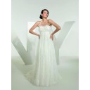 Niedlich Sommer Strand Mit Applikation Organza Schlichte Brautkleider